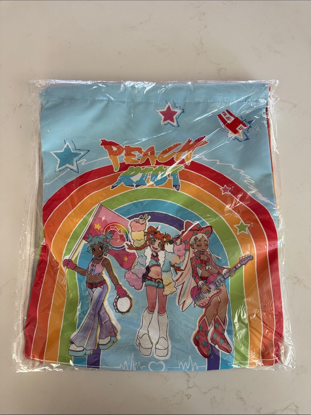 Peach Riot Rainbow Girl Band Draw String Bag